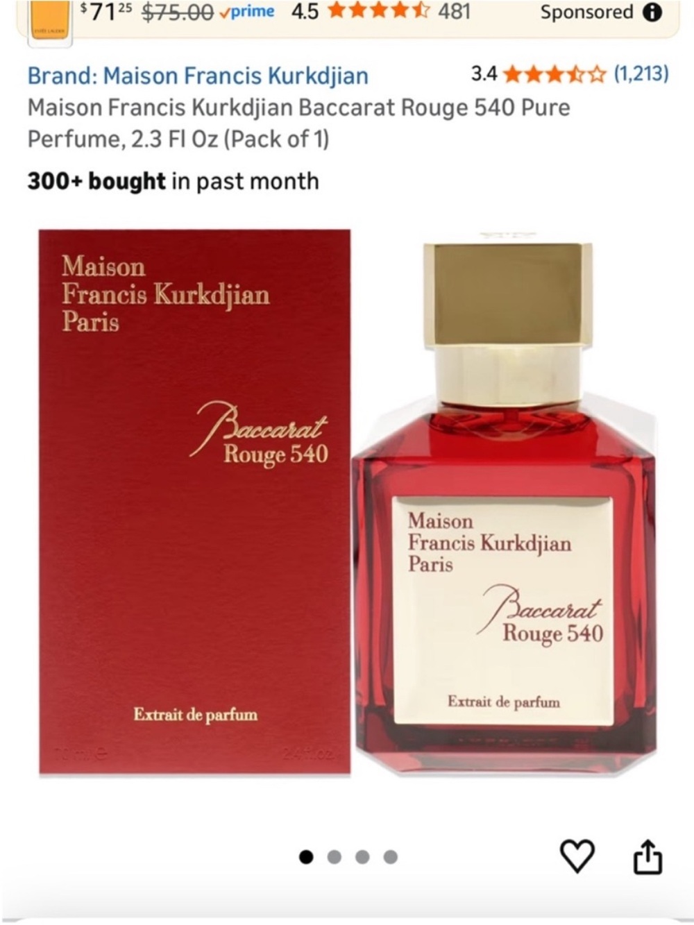 Maison Francis Kurkdjian Red and Gold Baccarat Rouge 540 Extrait